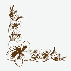 Floral design, corner elements vector