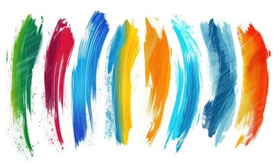 Set of grunge colorful banners, lines. Template for your modern designs. Brushed grungy painted lines.