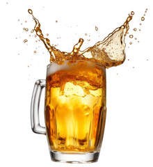 mug beer toasting isolated on white background