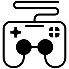 Joystick game controller icon, solid glyph icon vector, black and white glyph icon symbol.