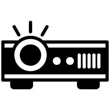 recommend clip art: Digital projector icon, solid glyph icon vector, black and white glyph icon symbol.