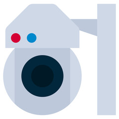 Security camera cctv icon, flat design style icon, colour icon vector illustration.