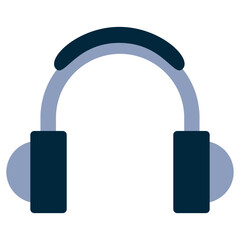 Headset icon, flat design style icon, colour icon vector illustration.