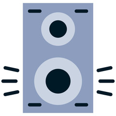 Music speaker icon, flat design style icon, colour icon vector illustration.