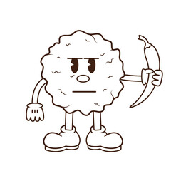 The Illustration of Cireng Boy Icon Flat Moment