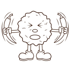 The Illustration of Cireng Boy Icon Panic Moment
