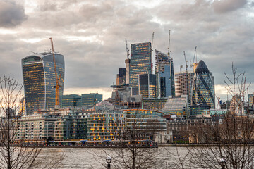 Fototapeta premium london city skyline at sunset city of london