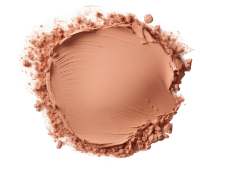 A photo of a makeup Foundation isolated on white background. Makeup powder on  png transparent background