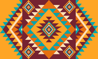 Native pattern american tribal indian ornament pattern geometric ethnic textile texture tribal aztec pattern navajo mexican fabric seamless Vector decoration fashion