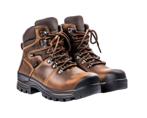 Pair of boots isolated on white background. Boots Shoes on  png transparent background