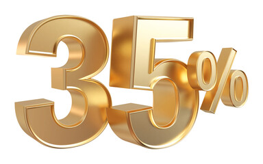 Obraz premium 35 percent off discount number golden 3d render