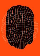 Trendy poster design. Modern, vibrant, composition. Circles, elements, curves, lines.