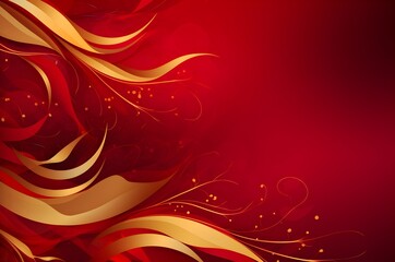 Abstract luxury red and gold background. Generative AI