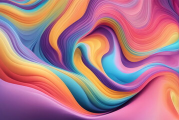 3D of Pastel Colorful Abstract Swirls