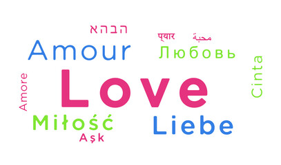 Love kinetic text abstract concept illustration