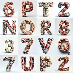 Fototapeta premium 3D lettering what blend Bones and Muscles. AI generated illustration