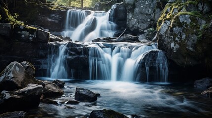 Fototapeta na wymiar Waterfall over rocks