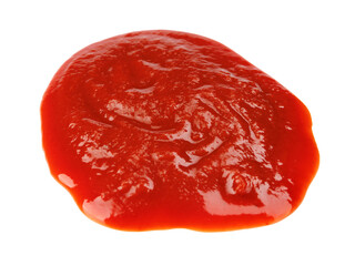 Ketchup stain isolated on white background. Tomato sauce on a white background.