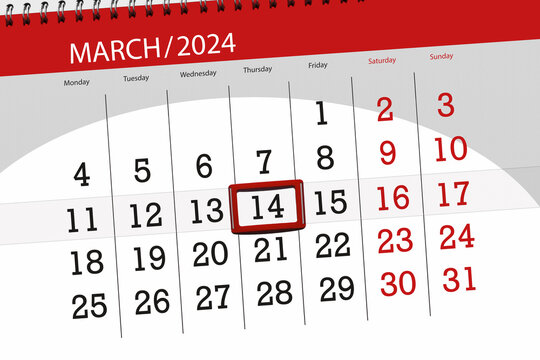 Calendar 2024, deadline, day, month, page, organizer, date, March, thursday, number 14