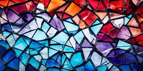 Shattered Beauty: A Mosaic Of Vibrant Glass Fragments