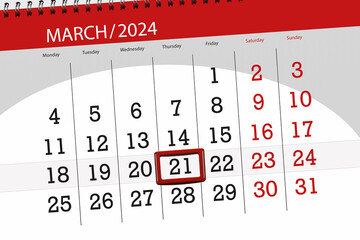 Calendar 2024, deadline, day, month, page, organizer, date, March, thursday, number 21