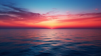Naklejka na ściany i meble Sea horizon by sunset