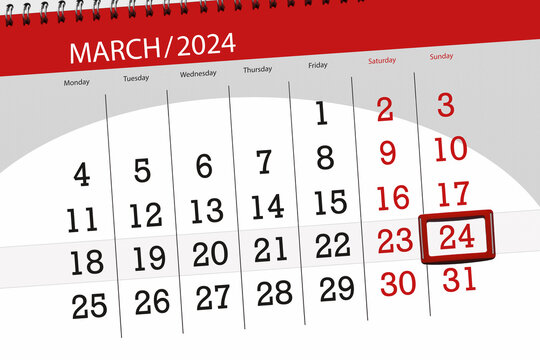 Calendar 2024, deadline, day, month, page, organizer, date, March, sunday, number 24