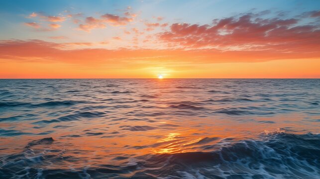 Sea horizon by sunset