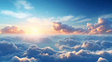 Fototapeta na wymiar Sky over the clouds cinematic clouds wallpaper 6