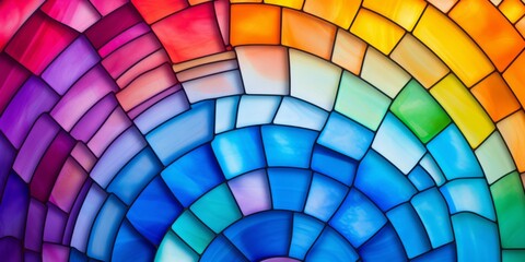 A Mesmerizing Rainbowlike Abstract Background Achieved Through Vibrant Stained Glass. Сoncept Elegant Wedding Decor, Dramatic Landscape Photography, Creative Food Styling, Fitness And Wellness Tips