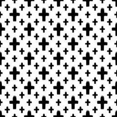 seamless Ikat cross pattern. Modern monochrome ornament for wrapping paper, wallpapers, web design, card, cover skin.