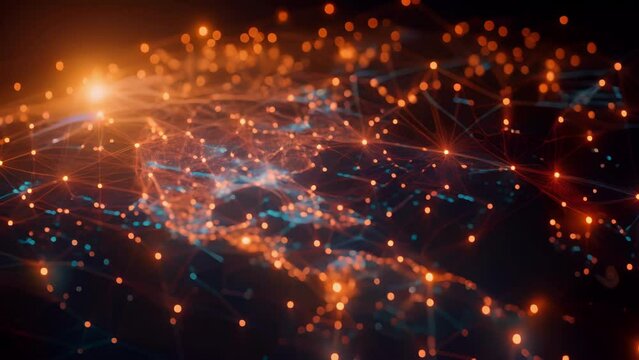 A hologram of a global map with different nodes representing financial centers around the world demonstrating the reach and connectivity of financial transactions in the modern