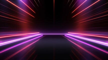 Fototapeta na wymiar 3d render of flash neon and light glowing on dark scene speed light moving lines
