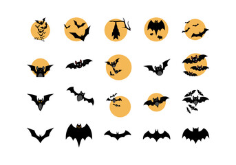 Halloween Bat Illustration Element Set