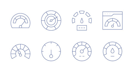 Speedometer icons. Editable stroke. Containing speedometer, website, speed.