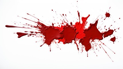 red paint splash on a white background