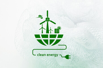 reducing CO2 emissions to stop climate change. green energy background