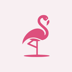 Flamingo logo template, animal art logo design illustration flamingo logo