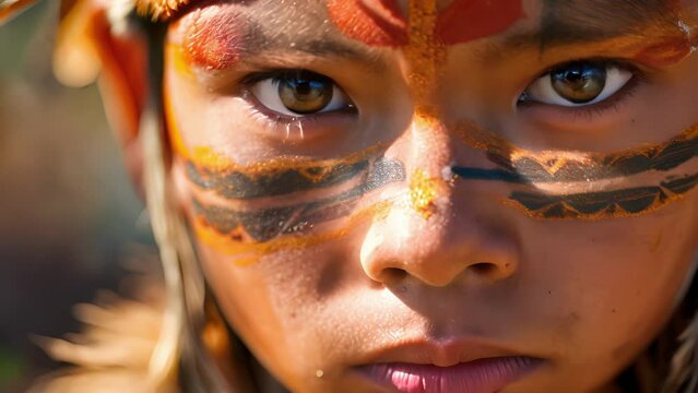 A closeup of the aerial acrobats face, displaying intense concentration and focus.