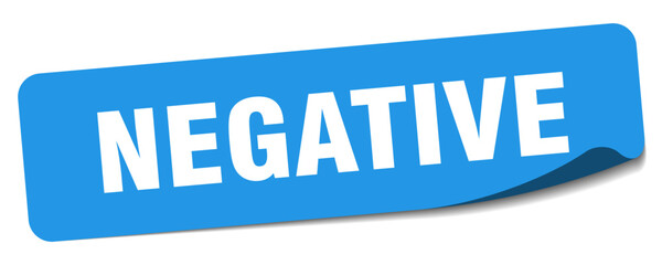 negative sticker. negative label
