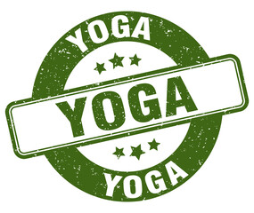 yoga stamp. yoga label. round grunge sign