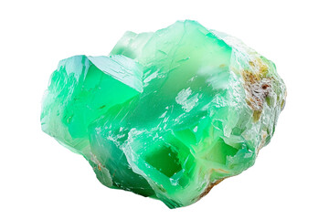 Chrysoprase Green Gemstone on Transparent Background