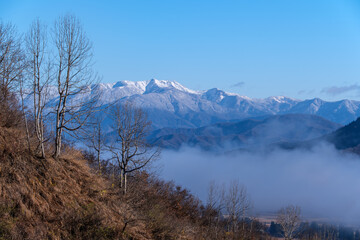 雪山と雲海