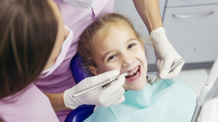 Pediatric Dentistry, Child at the dentist with a smile on his face