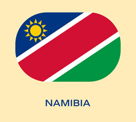 Flag Of Namibia, Namibia flag, National flag of Namibia. button style flag of Namibia.