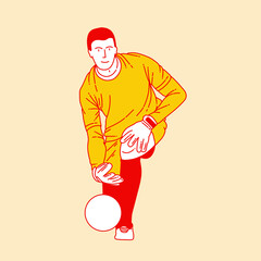 Simple cartoon illustration of goalkeeper 4