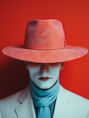 Photography of very elegant man with very big hat 