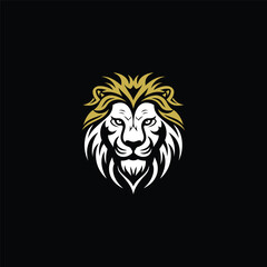 lion head logo template vector icon
