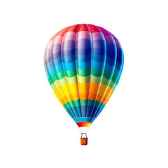Colorful hot air balloon isolated on white background