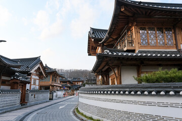 韓国の伝統家屋が並ぶ恩平韓屋村